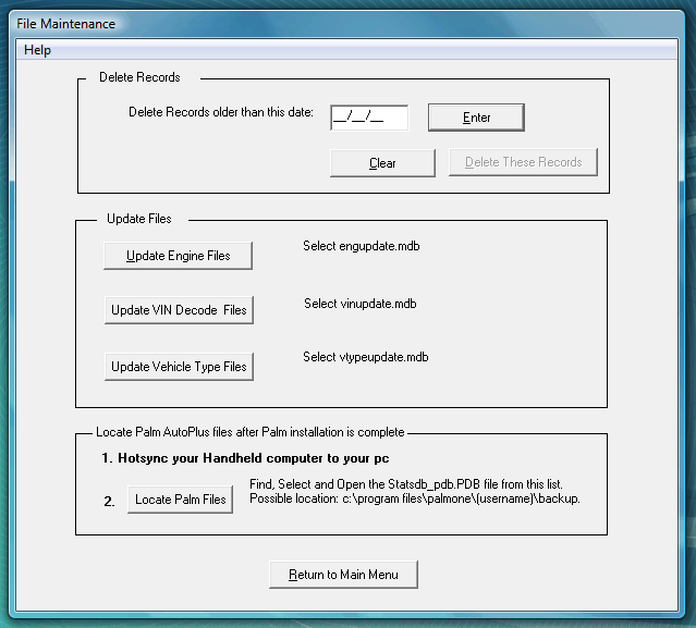 AutoPlus File Maintenance