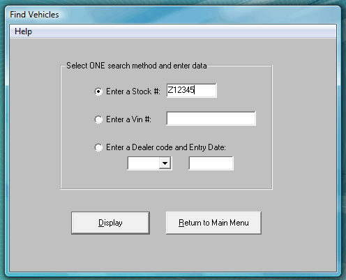 AutoPlus Search Screen