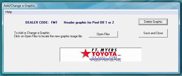 AutoPlus Graphic Header Screen